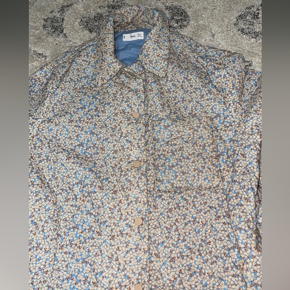 Mango quilted ditsy floral print jacket in light blue NWOT - Picture 14 of 16